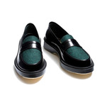 Leather Loafer and Felt // Green + Black (Euro: 39)