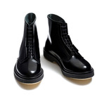 Shiny Lace-Up Tall Ankle Boot // Black (Euro: 40)