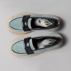 Suede Loafers // Blue + Black (Euro: 39)