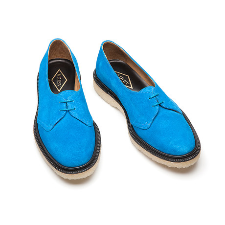 Lace-Up Suede Open Derby // Bright Blue (Euro: 40)