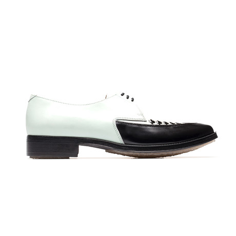 Lace-Up Leather Pointed Derby // Light Blue + Black (Euro: 39)