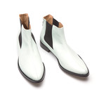 Leather Pointed Low Boots // Light Blue (Euro: 39)