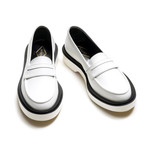 Platform Penny Loafer // White (Euro: 40)