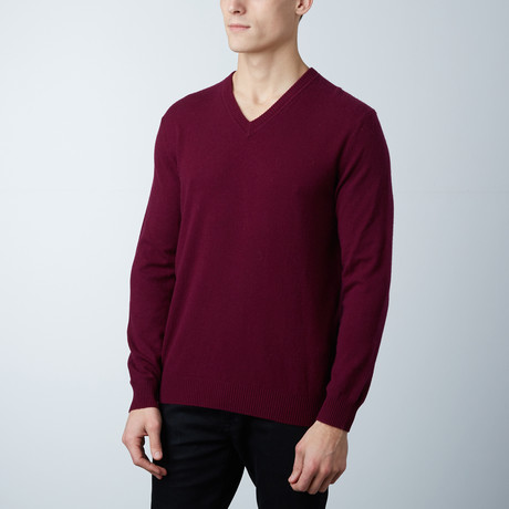 Harper Cashmere V-Neck Sweater // Plum (S)