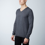 Nobel Wool + Cashmere V-Neck Sweater // Grey (M)