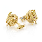 Montegrappa Mythical Dragon 18K Yellow Gold Limited Edition Cufflinks // IDCHCLG0 // Store Display