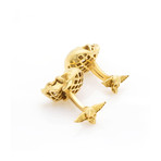 Montegrappa Chaos 18K Yellow Gold Skull Motif Limited Edition Cufflinks // IDCHCLG0 // Store Display
