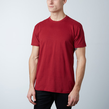 Premium Crew Neck T-Shirt // Burgundy (S)