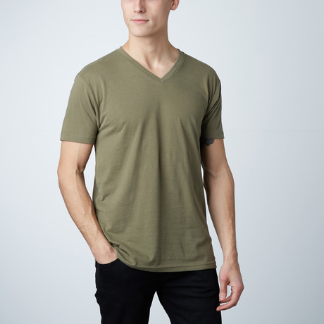 Premium V-Neck T-Shirt // Military Green (S)