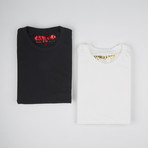 Premium Crew Neck T-Shirt // Black + White // Pack of 2 (M)