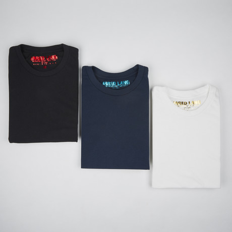 Premium V-Neck T-Shirt // Black + Navy + White // Pack of 3 (S)