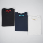 Premium V-Neck T-Shirt // Black + Navy + White // Pack of 3 (XL)