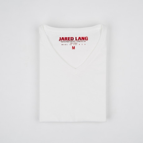 Premium V-Neck T-Shirt // White // Pack of 3 (S)