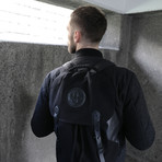 Ryan Flapover Backpack // Black + Black