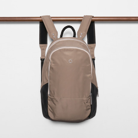 Dara Zip Top Backpack // Khaki
