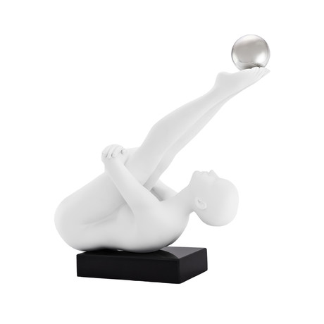 Francine Doll Sculpture // Matte White + Steel (Matte Black + Steel)