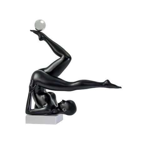 Emma Doll Sculpture (Matte White + Steel)