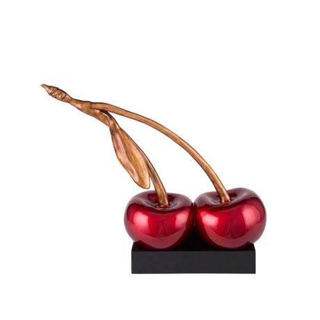 Ripe Double Cherry Sculpture // Medium // Red