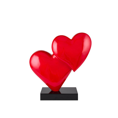 Double Heart Sculpture //  Red