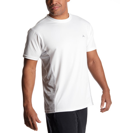 Crew Neck Instant Cooling Shirt + Mesh Side Panel // Arctic White (Large)