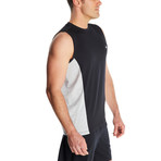 Sleeveless Instant Cooling Shirt + Mesh Side Panel // Cool Black (Large)