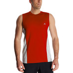 Sleeveless Instant Cooling Shirt + Mesh Side Panel // Infra Red (Large)