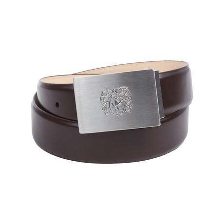 Shield Leather Belt // Brown (32)