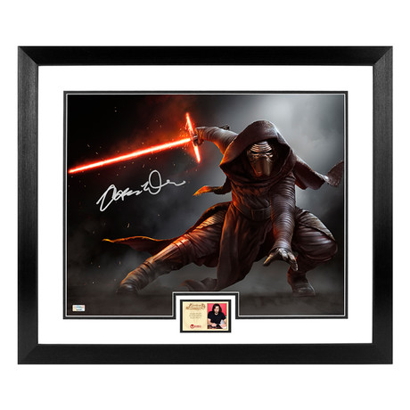 Adam Driver // Autographed Star Wars Kylo Ren Jedi Killer Framed Photo