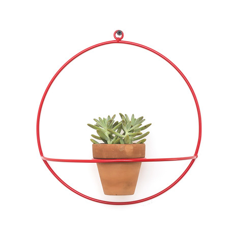 Wall Circle Planter // Red