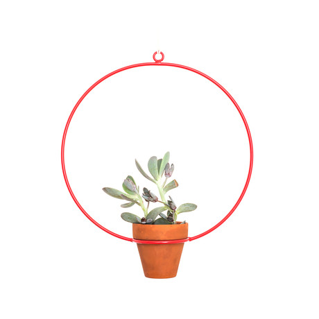 Hanging Circle Planter // Red