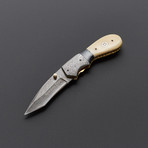 Buffalo Horn + Bone Tanto Folding Knife