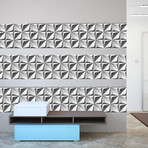 3D Northern Star Pattern Wall Mural // Set Of 12