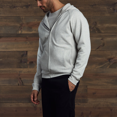 Lyndon Suede Hooded Jacket // Gray (S)