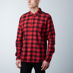 Grayson Plaid Button Down Shirt // Red + Black (L)