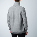 Easton Wool Cable Knit Cardigan Sweater // Grey (XL)