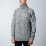 Easton Wool Cable Knit Cardigan Sweater // Grey (2XL)