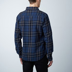 Logan Flannel Button Down Shirt // Navy + Black (S)