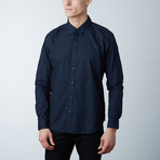 Alexander Polka Dot Button Down Shirt // Navy (XL)