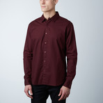 Jayden Polka Dot Button Down Shirt // Burgundy (XL)