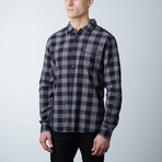 Grayson Plaid Button Down Shirt // Black + Anthracite (XL)