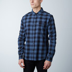 Grayson Plaid Button Down Shirt // Black + Indigo (XL)