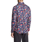 Fabian Floral Slim-Fit Dress Shirt // Navy (M)