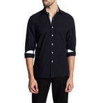 Dennison Slim-Fit Printed Dress Shirt // Black (M)