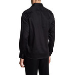 Folgart Slim-Fit Solid Dress Shirt // Black (M)