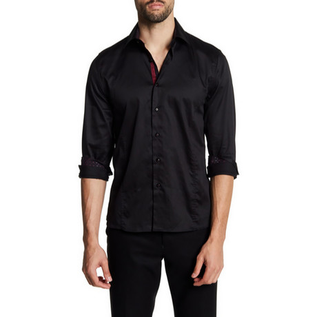 Folgart Slim-Fit Solid Dress Shirt // Black (S)