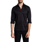 Folgart Slim-Fit Solid Dress Shirt // Black (M)