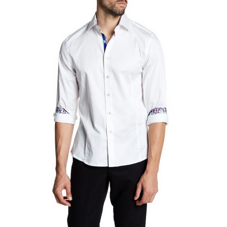 Folgart Slim-Fit Solid Dress Shirt // White (S)
