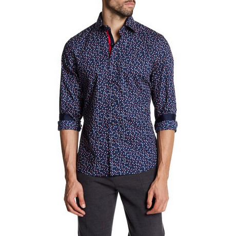 Drake Slim-Fit Solid Dress Shirt // Navy (S)