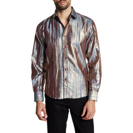 Tacck Slim-Fit Printed Dress Shirt // Rosy Mouve (S)
