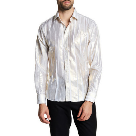 Tacck Slim-Fit Printed Dress Shirt // White (S)
